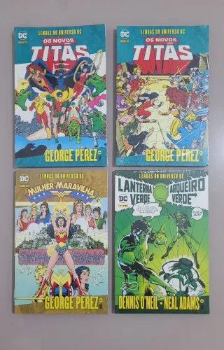 HQs Lendas do universo dc Os Novos Titãs Mulher Maravilha Lanterna Verde e Arqueiro Verde