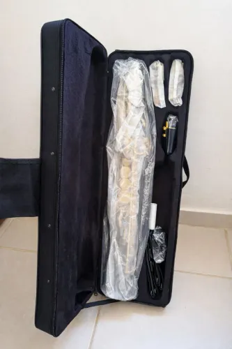Sax Soprano Black Onix Chaves Douradas Novo