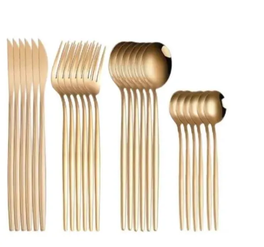 Faqueiro dourado 24 peças