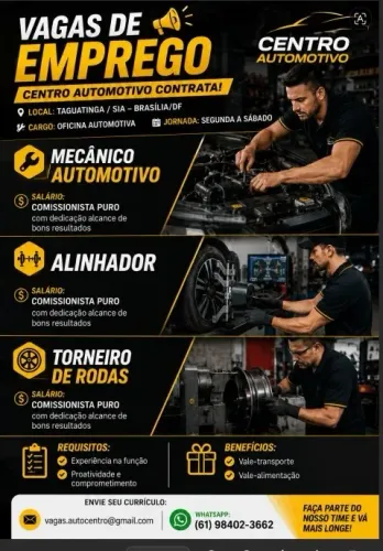 Mecânico, alinhador e Torneiro. Sia e Taguatinga