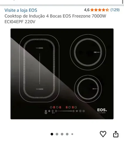 Cooktop de Indução 4 Bocas EOS Freezone 7000W ECI04EPF 220V