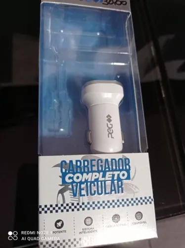 Carregador veicular carga rápida novo