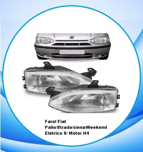 Farol Fiat Palio/Strada/siena/Weekend Elétrico S/ Motor H4 Tyc Ano: 1996 Até 2000