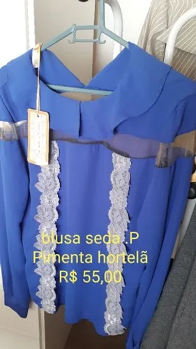 blusa nova de seda manga comprida
