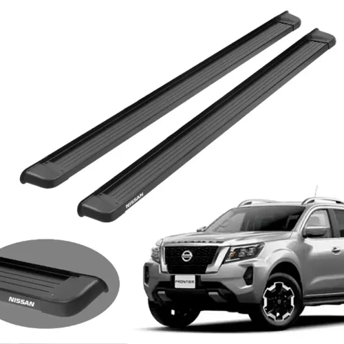 Estribo Solar alumínio preto Frontier 2023 2024 2025