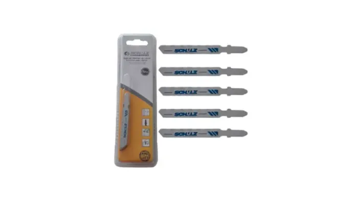 Kit com 5 lâminas para serra tico-tico 75mm para metal marca Schulz