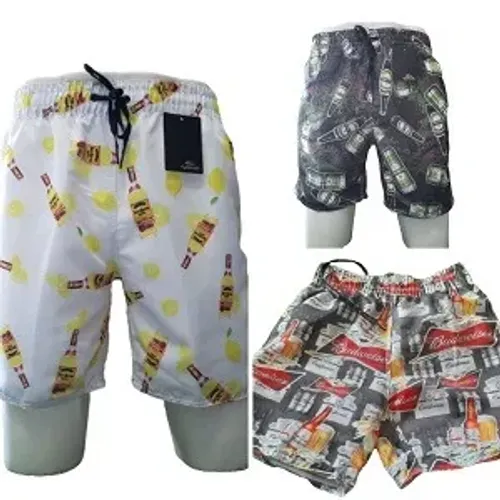 Bermuda Masculina tipo Mauricinho Moda Praia marca Cyclonde tecido Tactel 3 bolsos