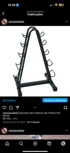 Expositor para Halteres até 5 Pares Poli Sports R$ 300