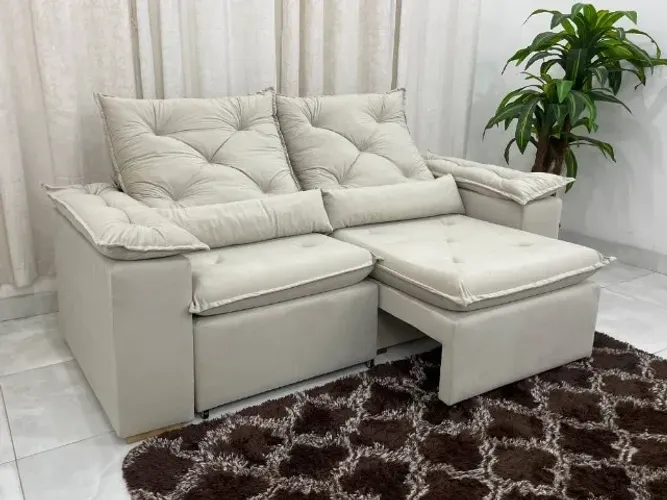 Novidade em estoque!! Sofá Retrátil Reclinável Brasão 2.00m - LD