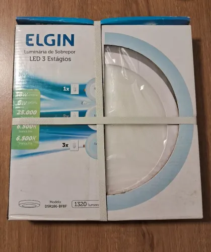 Luminária de Sobrepor LED Elgin 3 Estágios 1320 lumens