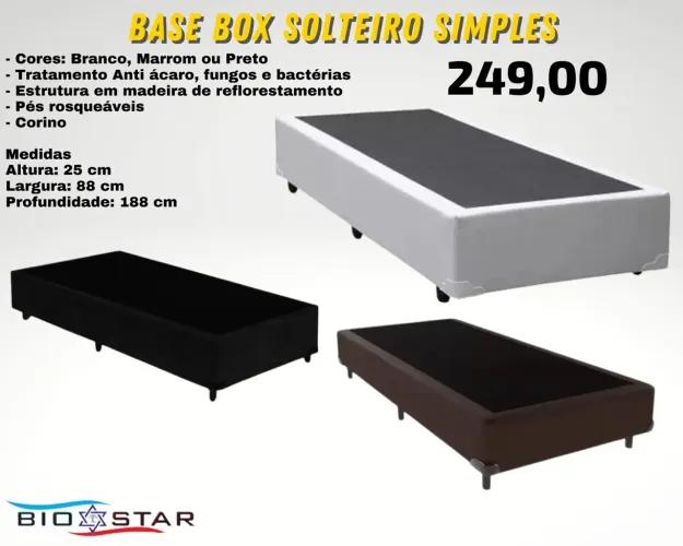 Base Box Solteiro Simples ENTREGA HOJE !!! FRETE GRÁTIS 