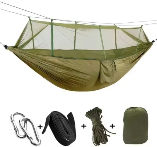 Rede de camping com rede mosquiteira integrada com tecido de Para-quedas 