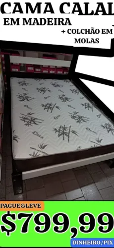 Cama Calal em Madeira com Colchão em Molas