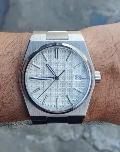 Relógio Automático 40mm, estilo PRX,vidro Safira,fundo rosqueável