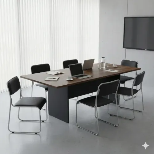 Mesa de Reuniao 1,6x0,90 com 6 cadeiras luxo kit completo melhor preço