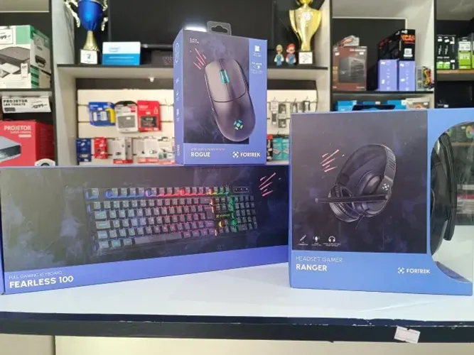 Combo Gamer Fortrek, Teclado Fearless 100, Mouse Rogue Sem Fio, Headset Ranger - Coimbra