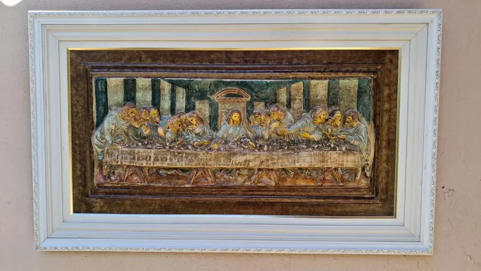 Quadro A Última Ceia em Alto Relevo