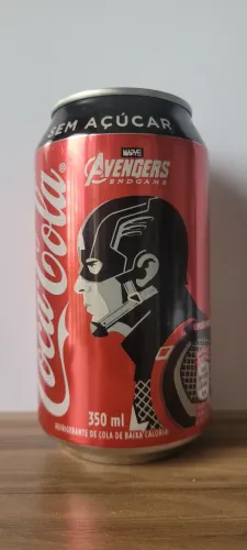 Lata Coca Cola Marvel Endgame CAPITÃO AMÉRICA