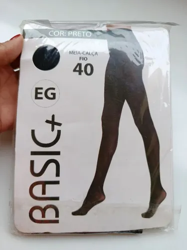 Meia Calça Preta Plus Size Fio 40