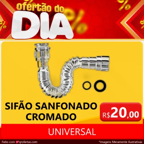SIFÃO SANFONADO CROMADO UNIVERSAL 