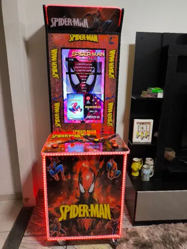 Fliperama Vertical Tema Homem Aranha 