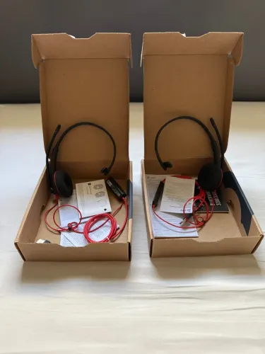 2 Unidades - Headset Hp Poly Blackwire 3210 Monoaural Usb-c + Usbc A Adapter no
