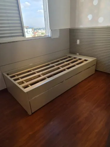 Base Bicama Solteiro + Painel Ripado 