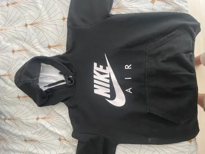 Moletom preto com estampa Nike Air e capuz - Tam.M