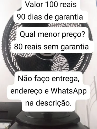 Ventilador 40cm. MENOR PREÇO. Não faço entrega, endereço na descrição