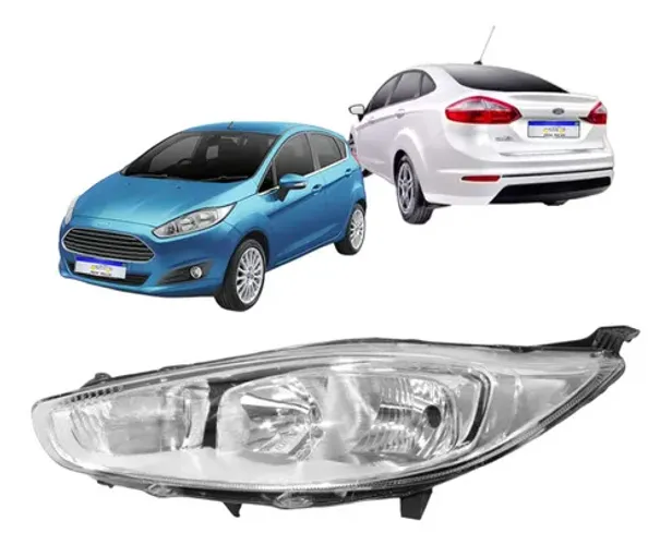 Farol Ford New Fiesta 2013 2014 2015 2016 A 2019 Cromado L.e Esquerdo