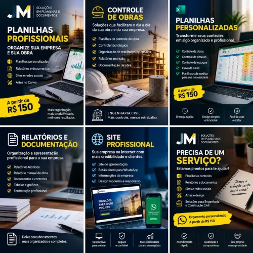 Planilhas, Excel, Sites e Serviços para Empresas