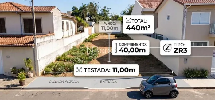 Terreno à venda, 440 m² por R$ 849.000,00 - Novo Mundo - Curitiba/PR