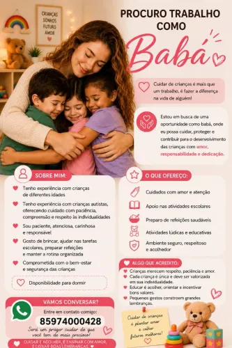 Babá com Experiência em Autismo (Disponibilidade para Dormir)
