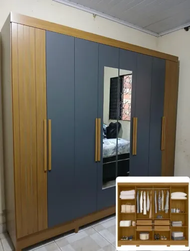 Guarda roupa de casal espaçoso 2,12x2,36x0,47m (produto novo e com garantia ) montamos