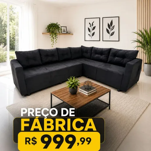 Sofá de canto lindo e espaçoso! Novos por R$ 999,99