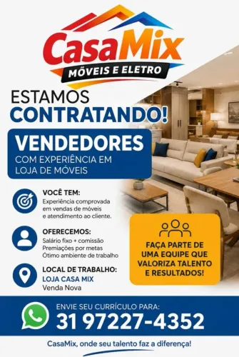 CONTRATA-SE VENDEDORES COM EXPERIÊNCIA