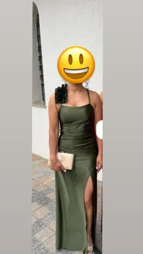 ? Vestido de Festa Verde Oliva Elegante ?