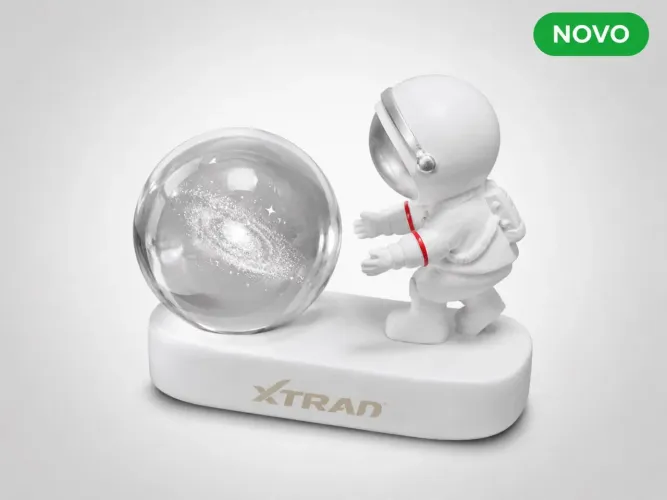 Luminária Astronauta com Globo Galáxia Recarregável USB 3W