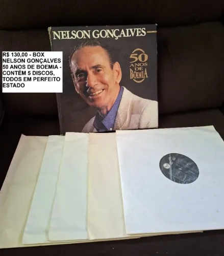 Disco de Vinil LP - Box Nelson Gonçalves 50 Anos de Boemia