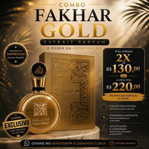 FAKHAR GOLD extrait parfum (perfume marcante, ótima fixação)