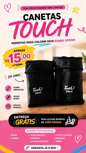 Vendo canetas touch para bobbie goods