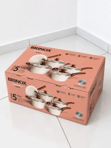 Jogo de panelas BRINOX CERAMICLIFE OPTIMA