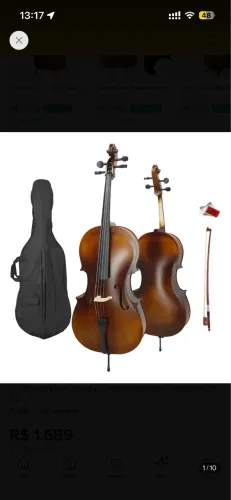 Violoncelo Cello Konig Envelhecido Infantil Completo 3/4