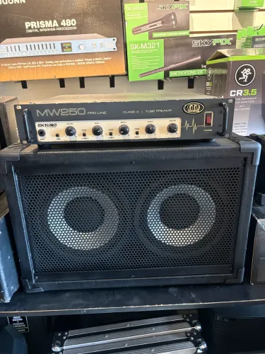 Amplificador Meteoro MW250 + Caixa 2x10 Alumínio 400w