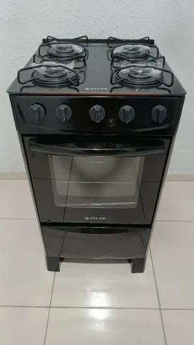 Fogão atlas 4 bocas manual mesa de vidro muito bem conservado!