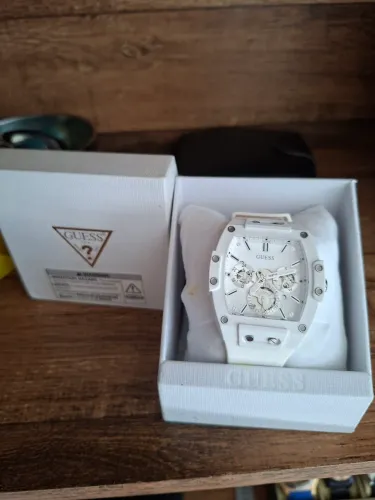 Relógio Guess Masculino Branco Transparente Original com Caixa