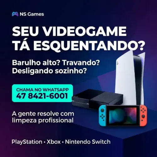 Limpeza PS5, PS4, Xbox e Switch