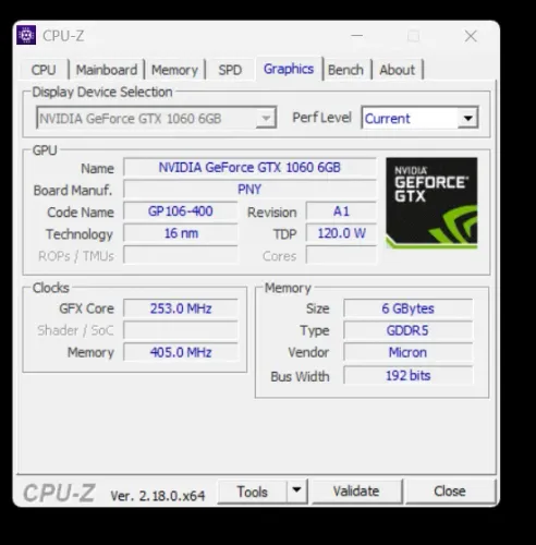 Placa de Video 1060 6GB Nvidia