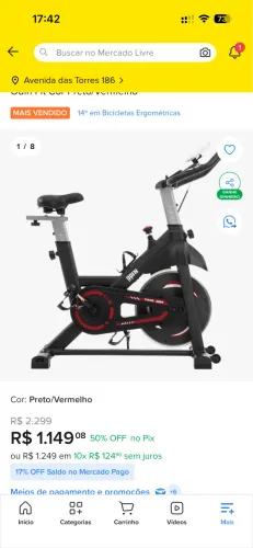 Bicicleta ergometria par Spinning Mecânica 8kg seminova