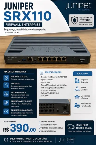 Firewall Juniper SRX110 Enterprise.
